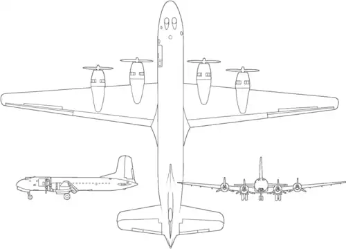 Plan 3-vues du C-74 Globemaster.