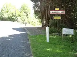 D 67a, panneau d'entrée de Doulaincourt, venant de Saucourt-sur-Rognon.