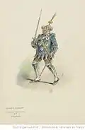 Costume de Sifroy pour la deuxième version de Geneviève de Brabant de Jacques Offenbach (1867)