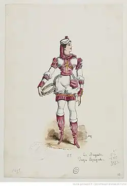 Costume des pages espagnols pour Les Brigands de Jacques Offenbach