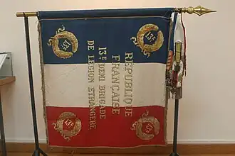 Drapeau de la 13e&nbsp;demi-brigade de Légion étrangère (Djibouti, Afrique) recto.