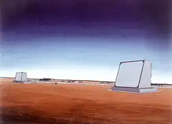 Croquis en couleur de radars futuristes.