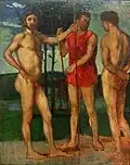 Trois hommes (1874), huile sur toile, Von der Heydt Museum