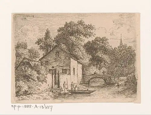 Trois figures sur une chaloupe (1841), gravure à la pointe sèche, Rijksmuseum Amsterdam.