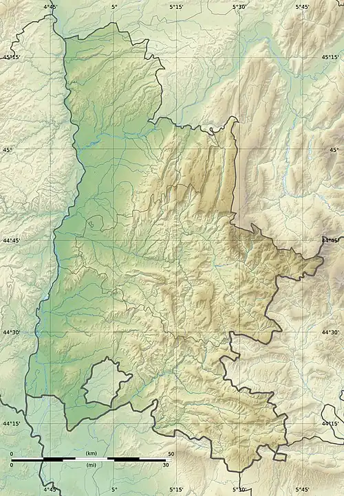 Voir sur la carte topographique de la Drôme