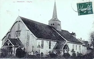 Carte postale de l'église vers 1910.