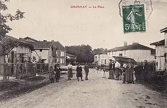 Carte postale de la place en 1909.
