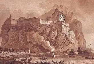 Le château de Dumbarton (vu en 1800 par John Stoddart).