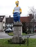 La statue grimée en Homer Simpson au nouvel an 2009.