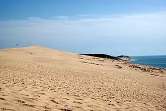 Parapentes au-dessus de la dune.