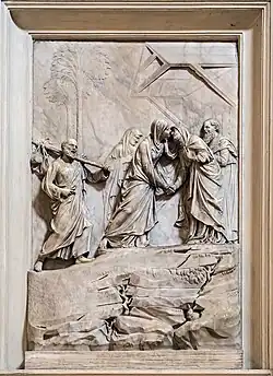 La Visitation, bas-relief par Lorenzo Bregno