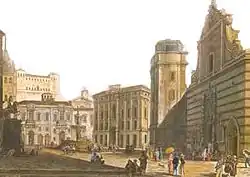 La cathédrale, après le tremblement de terre de 1783.