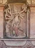Durga Mahishamardini, à huit bras niche centrale de la face Nord