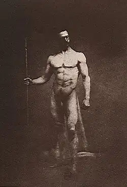 Étude de nu masculin d'Eugène Durieu pour Delacroix.