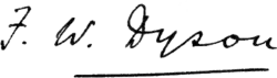 signature de Frank Watson Dyson