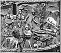Détail de la Colonne d'Antonin le Pieux à Rome, photographie publiée dans l'Encyclopædia Britannica, article "Roman Art", 1911, vol. 23, p. 480, planche IV, fig. 24.