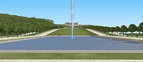 Schéma de la vue depuis le Grand Carré sur les châteaux de Meudon, XVIIIe&nbsp;siècle.