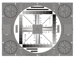 Mire test. Fréquences spatiales indiquées en TVL/ph.