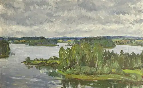 Le lac peint par Elmar Leppik.