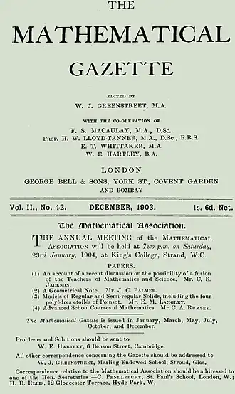 Image illustrative de l’article The Mathematical Gazette