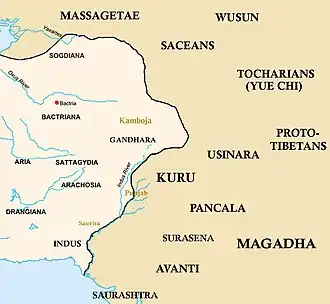 Frontières orientales de l'Empire achéménide.
