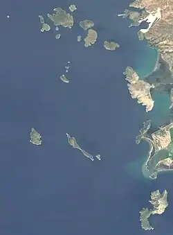 Vue satellite des îles Echinádes.