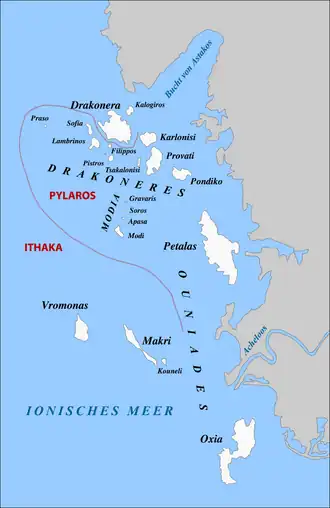 Carte des îles Échinades.