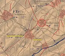 Une carte des régions dévastées en 1919.