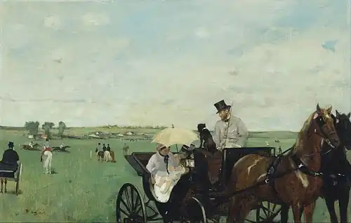 Aux courses en province, v. 1872, huile sur toile, 36,5 × 55,9 cm, Musée des Beaux-arts de Boston.