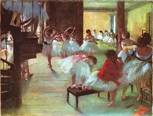 L’École de danse (1879-1880), huile sur toile, 42 × 49 cm, Washington, Corcoran Gallery of Art.