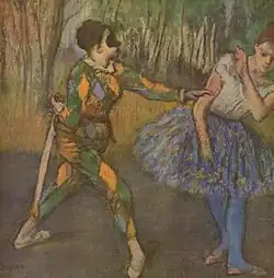 Edgar Degas, Arlequin et Colombine, pastel (Galerie autrichienne du Belvédère, vers 1884)