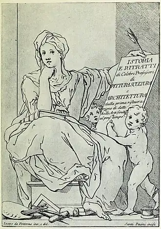 Serie degli uomini più illustri, vol. I, faux-titre gravé par Santi Pacini d'après Pontormo
