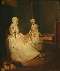 Edmond Kaiser, d’après Chardin, La Mère laborieuse (fin du XIXe&nbsp;siècle).