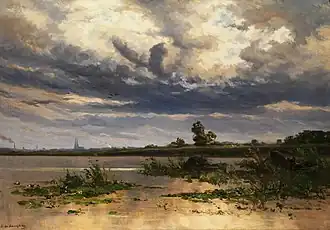 Paysage avec une rivière.