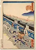 Le mikoshi du Sannō matsuri, estampe comique d'Utagawa Hirokage publiée en 1859.