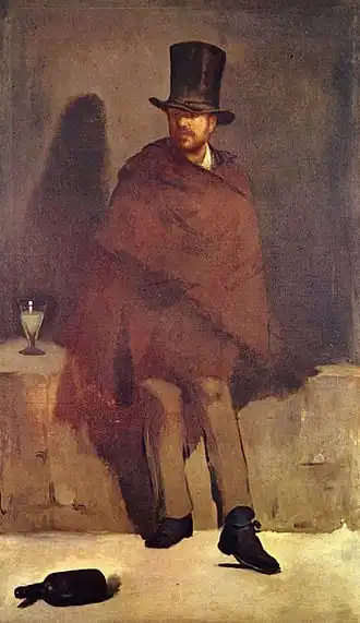 Le Buveur d'absinthe, 1858-1859 (180,5&nbsp;×&nbsp;105,6&nbsp;cm), Copenhague, Ny Carlsberg Glyptotek.