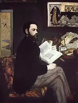 Portrait d'Émile Zola, 1868 (146&nbsp;×&nbsp;114&nbsp;cm), Paris, musée d'Orsay.