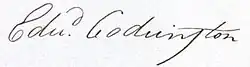Signature de Edward Codrington