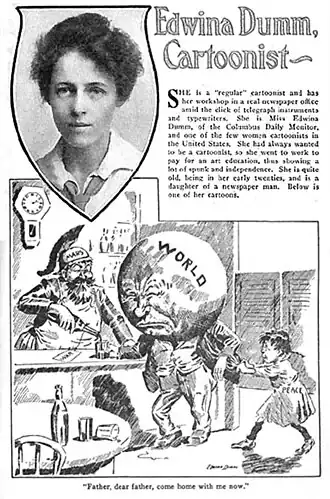 montage d'une photographie en noir et blanc du visage d'une femme, Edvina Dumm avec en dessous un dessin de celle-ci