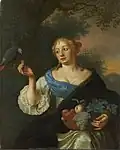 Jeune femme au perroquet, entre 1660 et 1680.