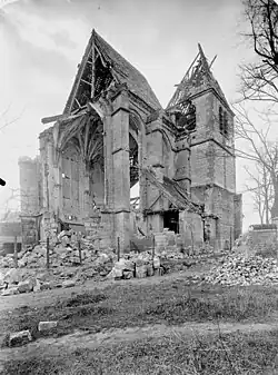 Ruines de l'église après la Guerre (Côté nord)