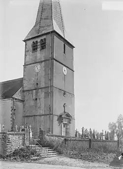 Clocher de l'église en 1914.