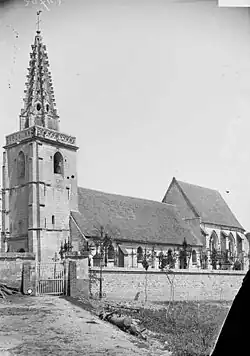 L'église Saint-Martin de Coquerel en 1914.