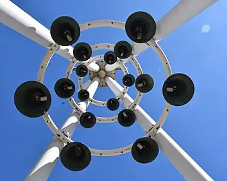 Les 17 cloches du campanile.