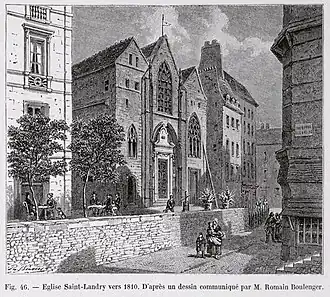 L'église vers 1810.