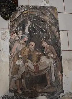 Une des fresques mise au jour sous les enduits.