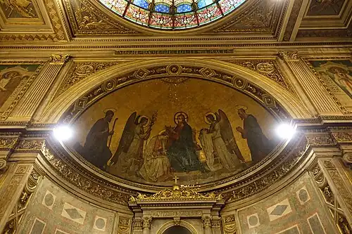 Le Christ couronnant la Vierge entouré de saint Philippe et de saint Jacques, par Claudius Jacquand.