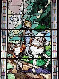 Vitrail de Sainte Jeanne d'Arc par l'atelier Nicod et Jubin.