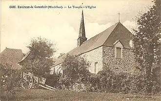 L'église du Temple au début du XXe&nbsp;siècle (carte postale).
