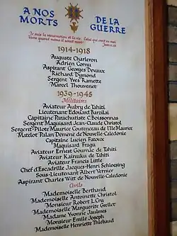 Plaque « À nos morts de la guerre », Église protestante française de Londres.